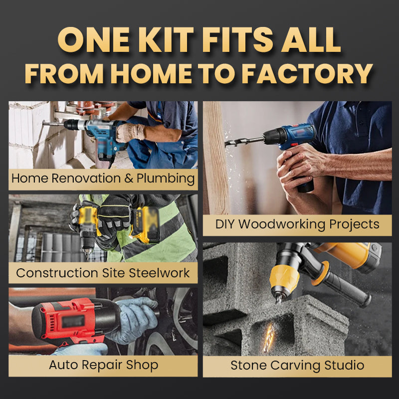 š„2025 Hot Saleš„High-Strength 4-Flute Serrated Eccentric Drill Bit Kit