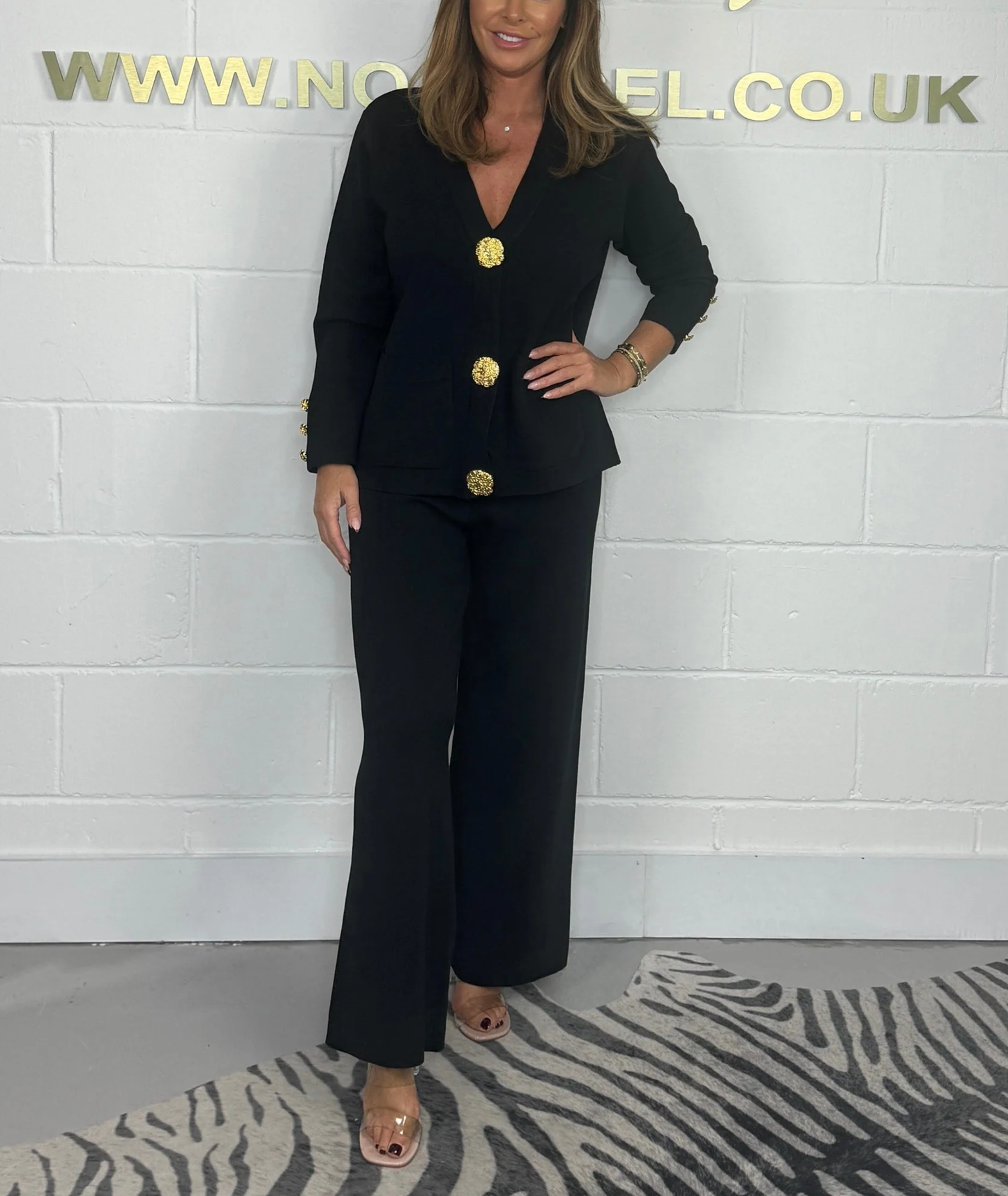 🖤Gold Button Soft Knit Trouser Co-Ord