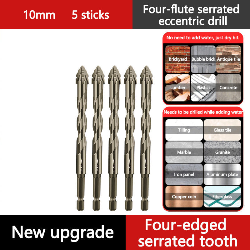 š„2025 Hot Saleš„High-Strength 4-Flute Serrated Eccentric Drill Bit Kit