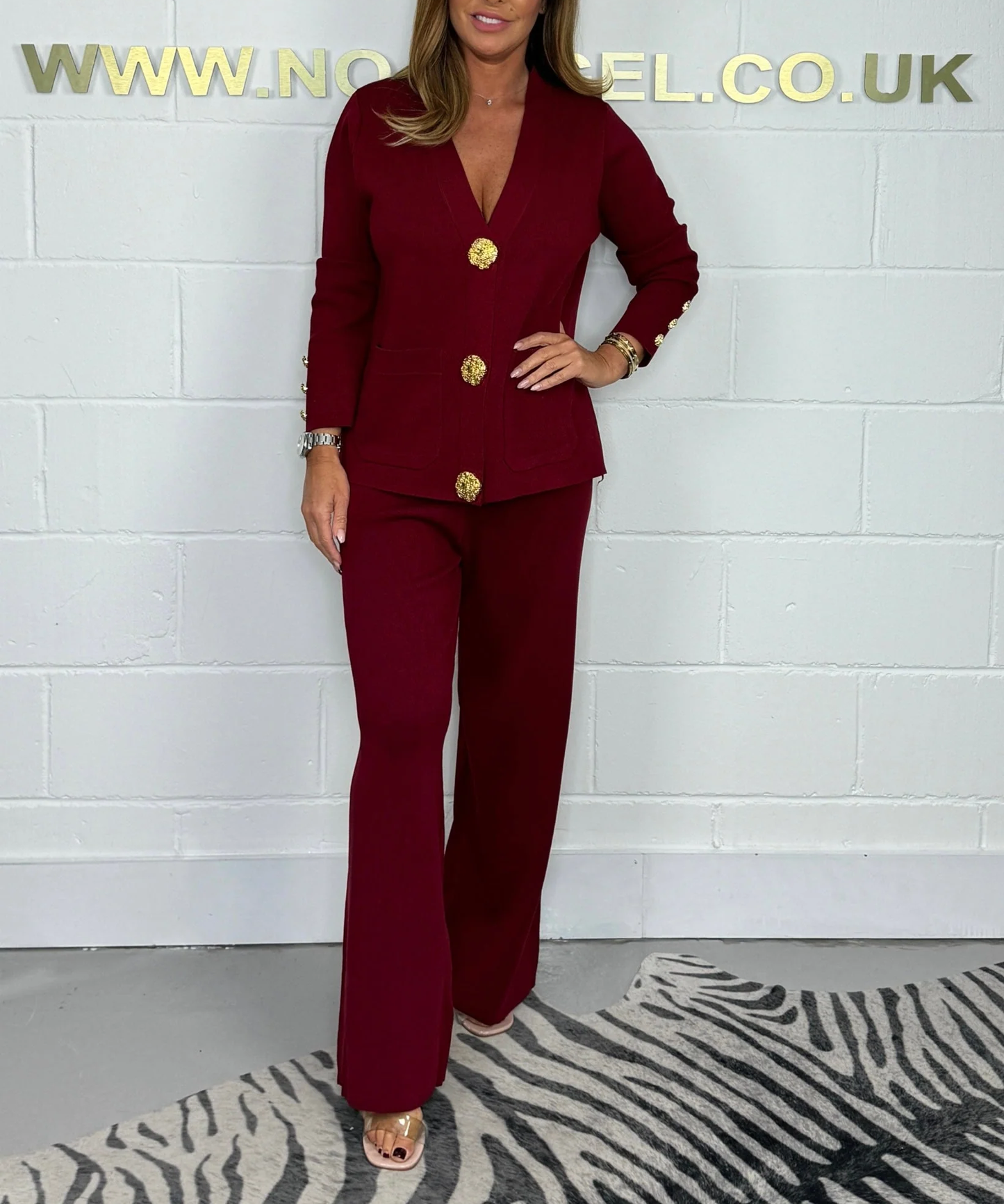 🖤Gold Button Soft Knit Trouser Co-Ord