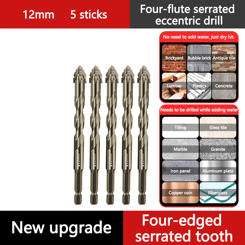 š„2025 Hot Saleš„High-Strength 4-Flute Serrated Eccentric Drill Bit Kit