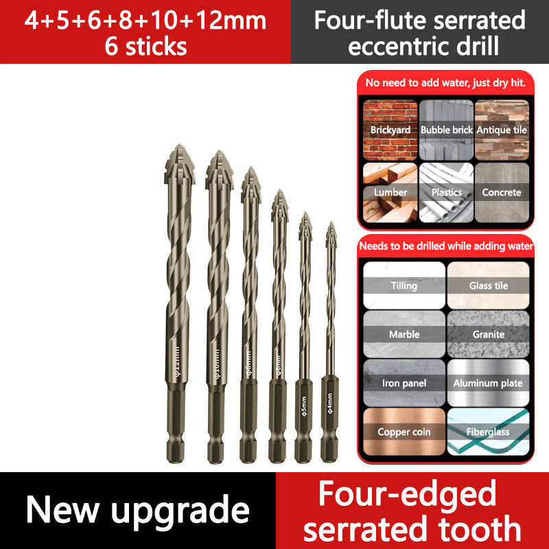 š„2025 Hot Saleš„High-Strength 4-Flute Serrated Eccentric Drill Bit Kit