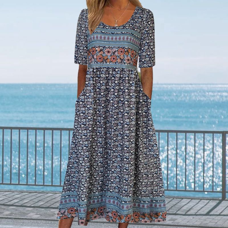 🔥Women’s Elegant Bohemian Print Dress