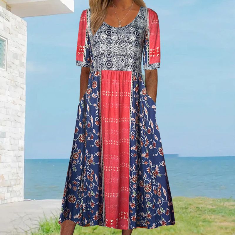 🔥Women’s Elegant Bohemian Print Dress