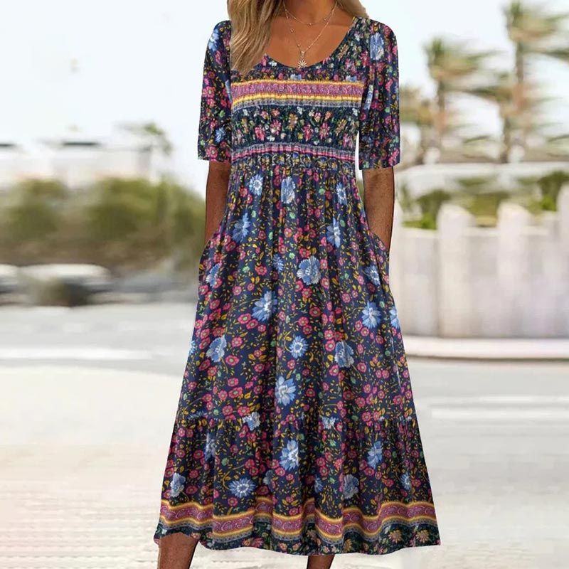 🔥Women’s Elegant Bohemian Print Dress
