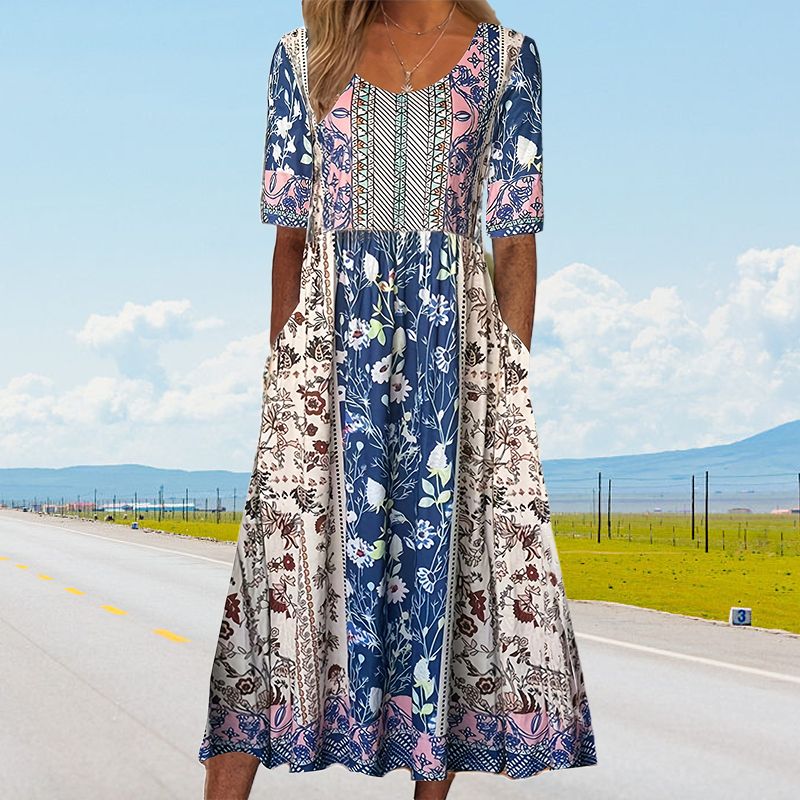 🔥Women’s Elegant Bohemian Print Dress