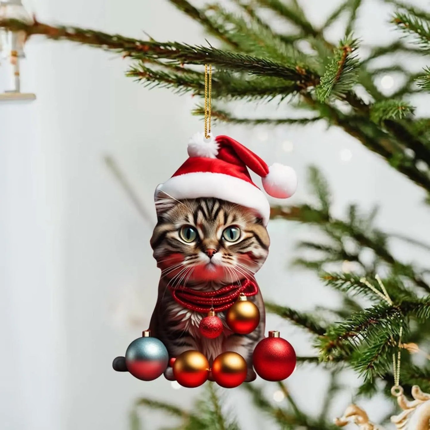 ๐10 Piece ๐ป  Cat Christmas Tree Ornaments. Hanging Cat Ornaments