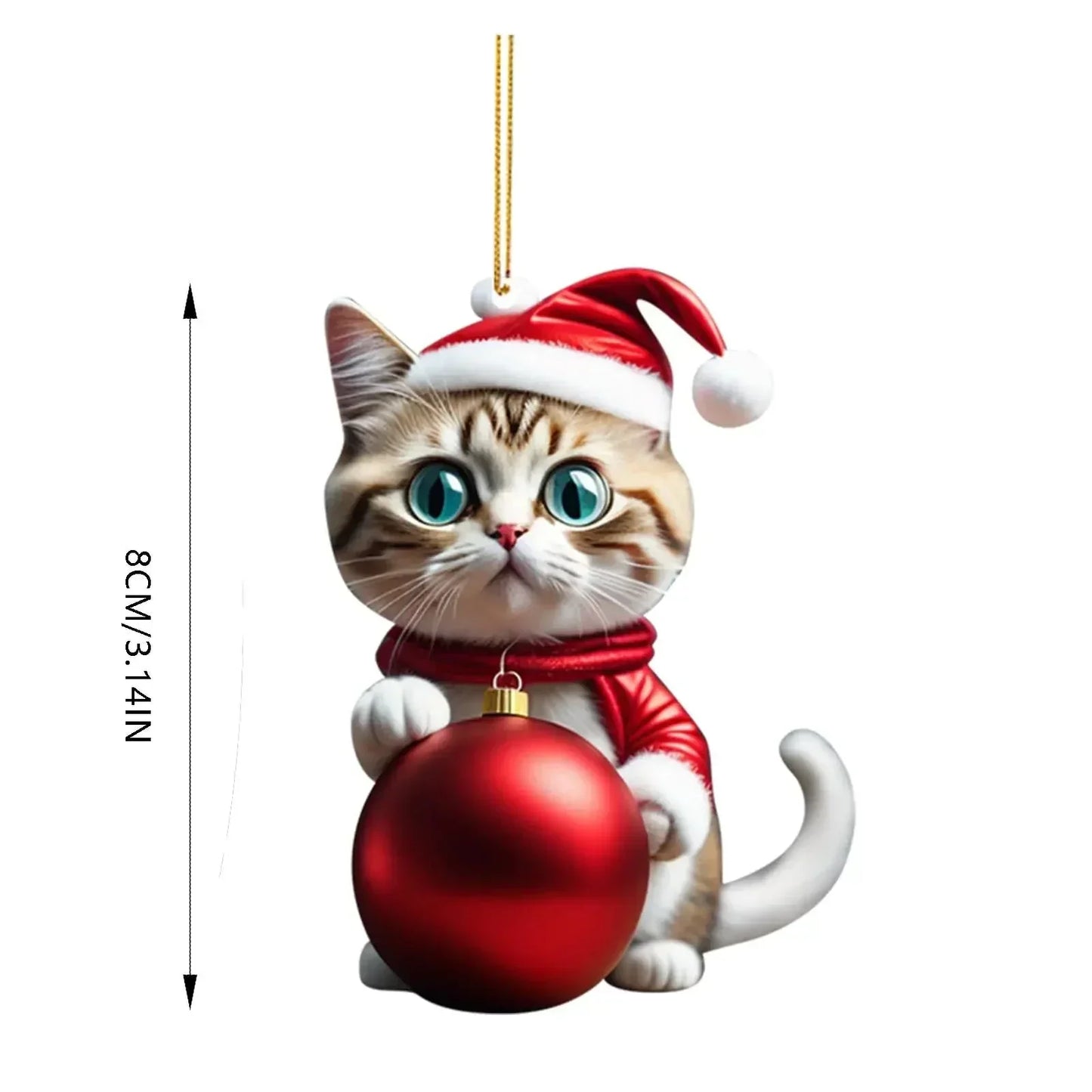 ๐10 Piece ๐ป  Cat Christmas Tree Ornaments. Hanging Cat Ornaments