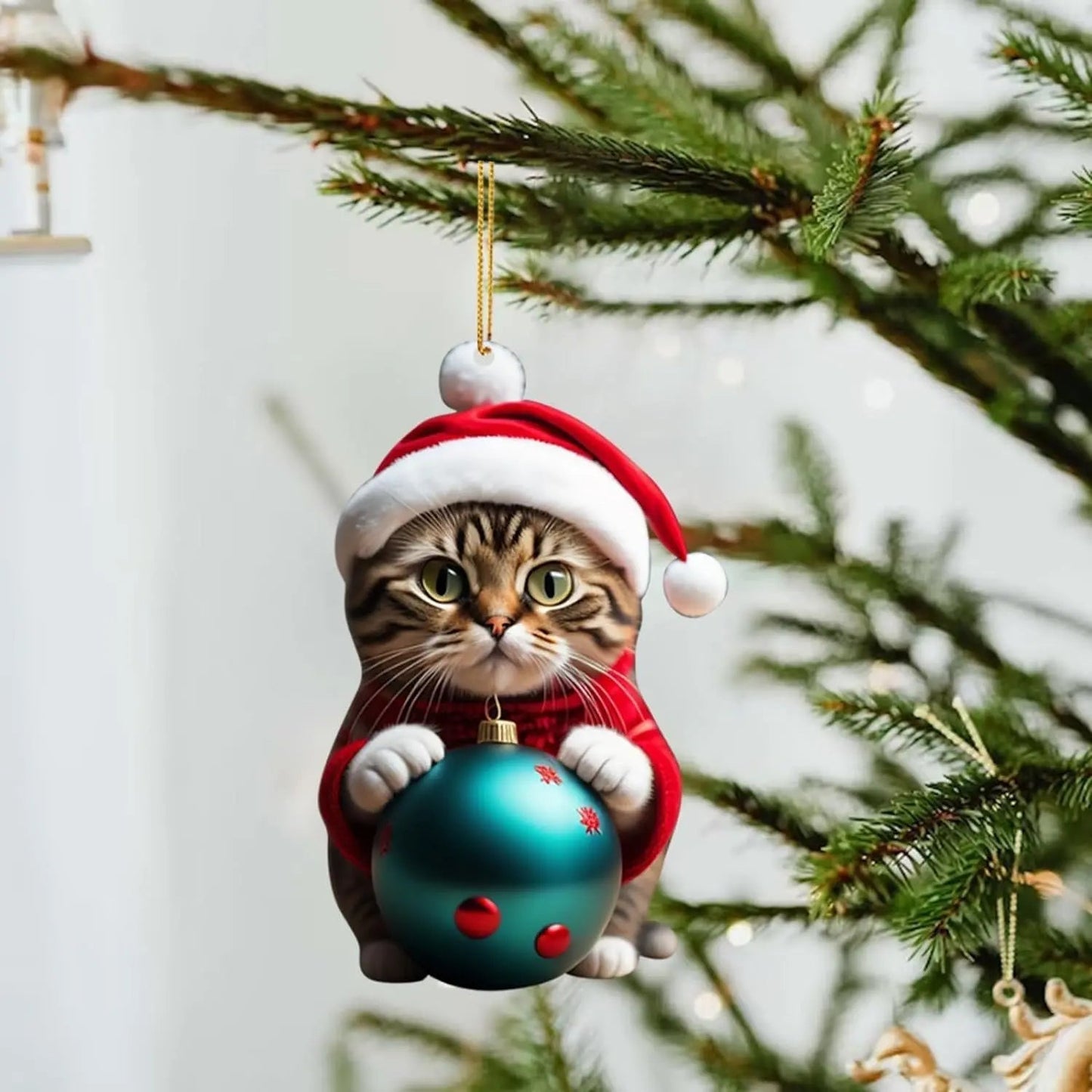 ๐10 Piece ๐ป  Cat Christmas Tree Ornaments. Hanging Cat Ornaments