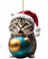 ๐10 Piece ๐ป  Cat Christmas Tree Ornaments. Hanging Cat Ornaments