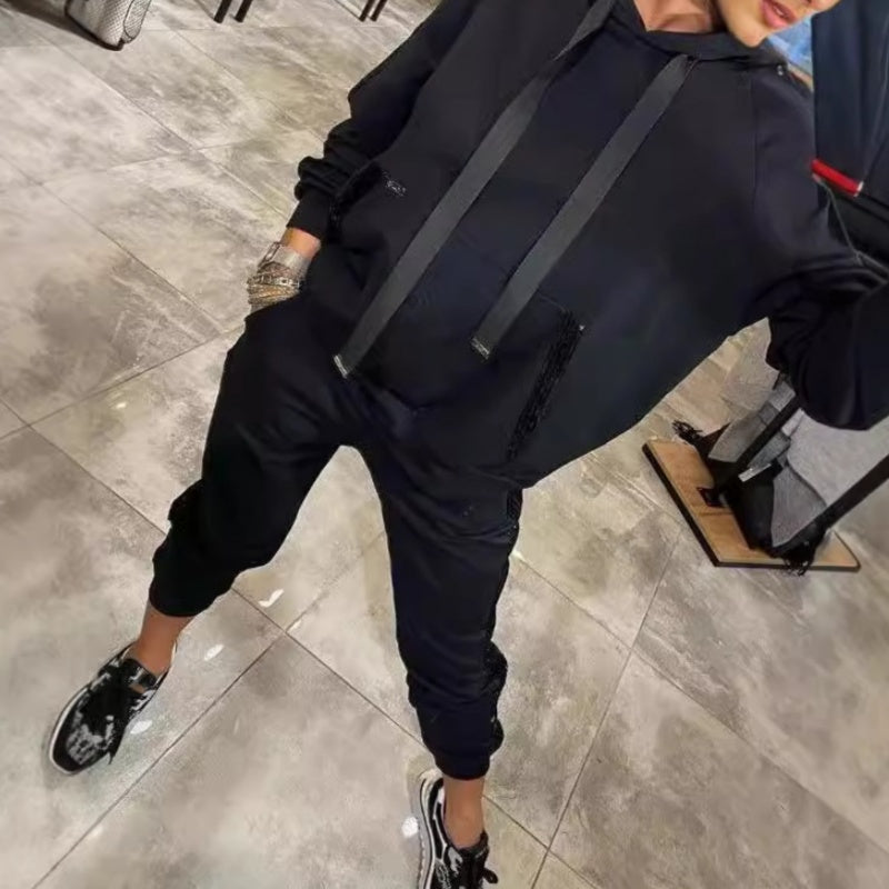 🌷✨Women’s Drawstring Hooded Tops & Pants 2-Piece Set