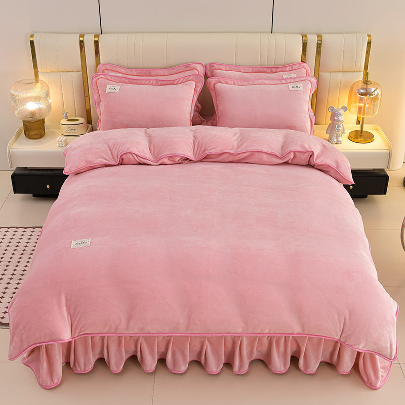 Ultra-Soft Luxury Thickened Faux Velvet 4-Piece Bedding Set