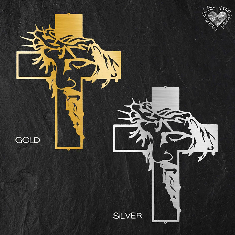 ON SALEš„Jesus Cross Metal Sign Christ Wall Decor