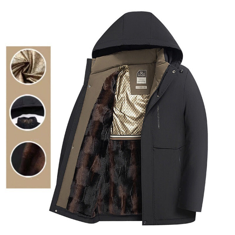 š„Menās Winter Thermal Thick Hooded Parka Coat