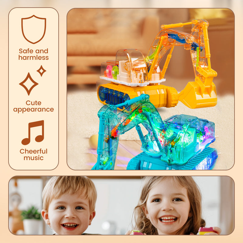 🎅Christmas present🎅Children's Toy Electric Excavator With Lights & Music