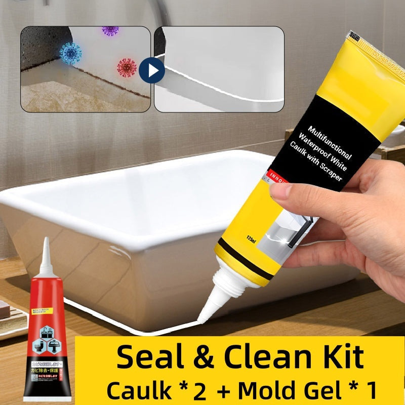 ✨Buy 2 Get 1 Free✨Multifunctional Waterproof White Caulk with Scraper🛠️🧱