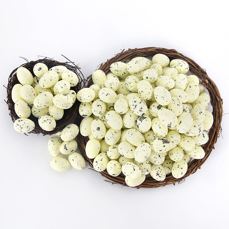 100pcs Easter Colored Foam Simulated Speckled Eggs