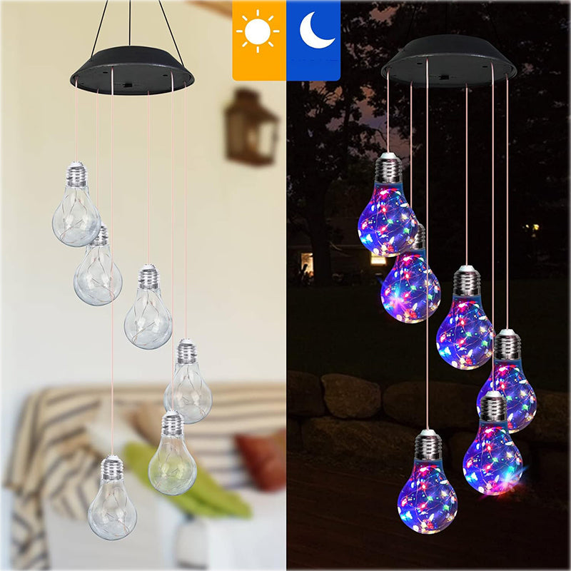 💡Outdoor Colorful LED Solar-Powered Light Bulb Wind Chimes🌠
