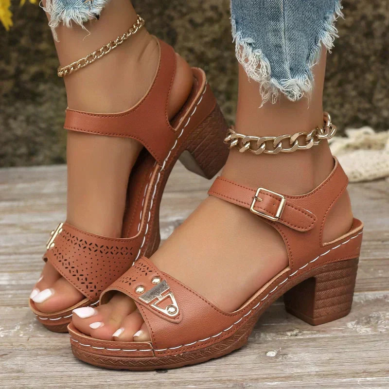 š”Women's Chunky Heel Sandals
