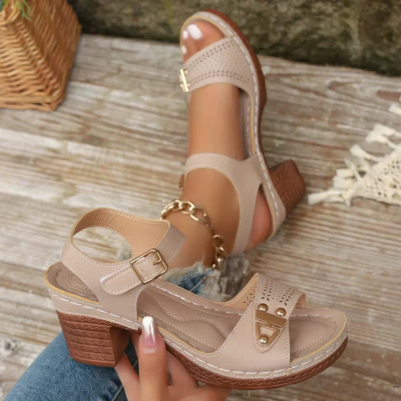 š”Women's Chunky Heel Sandals
