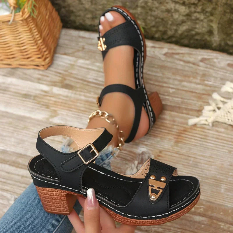 š”Women's Chunky Heel Sandals