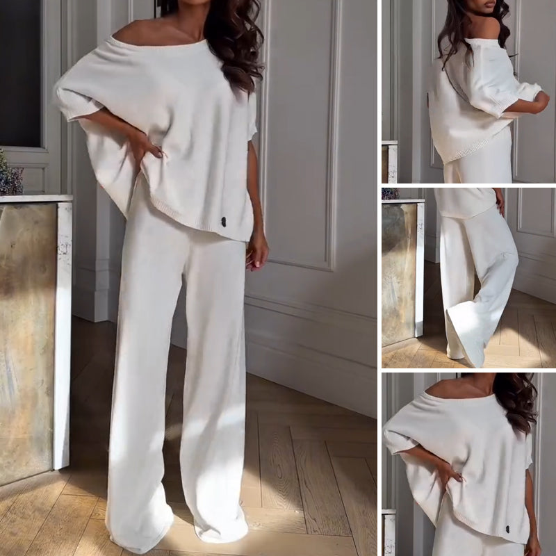 💕Women’s Casual One Shoulder Top & Pants Two-Piece Set