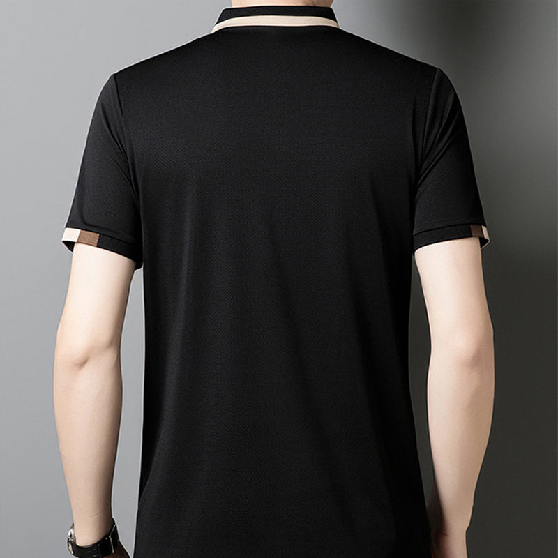 š„Men's Stretch Ice Silk Short Sleeve Lapel T-shirt