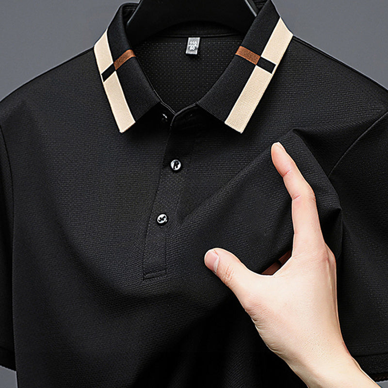 š„Men's Stretch Ice Silk Short Sleeve Lapel T-shirt