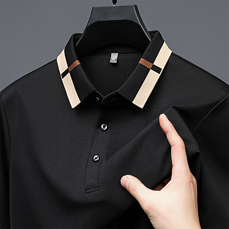 š„Men's Stretch Ice Silk Short Sleeve Lapel T-shirt