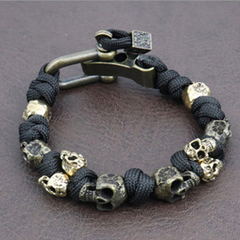Gothic Skull Rope Bracelet