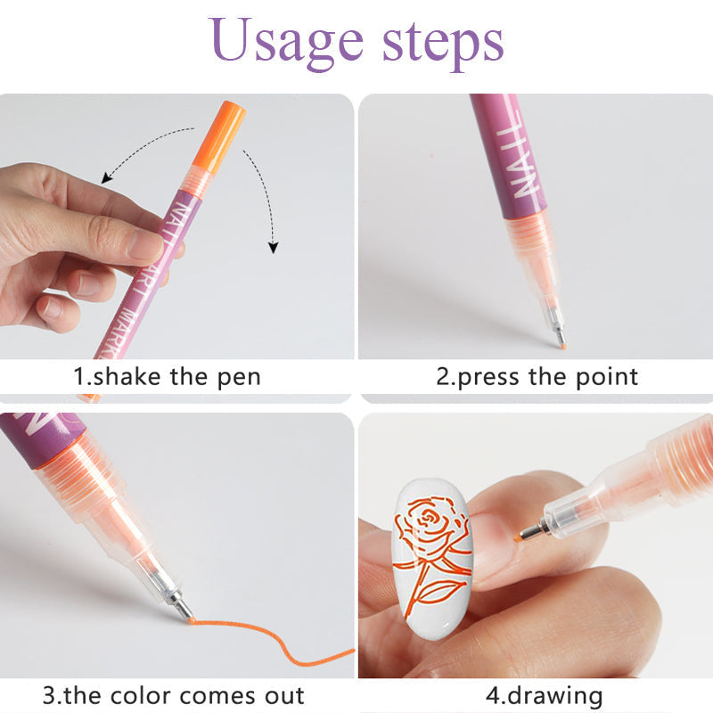 12 Colors Nail Art Pens Set