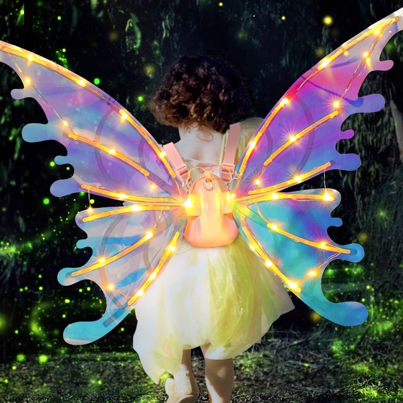 🎄Christmas Hot Sale🎁Rechargeable Electric Fairy Wings with LED Lights and Music🧚♀️