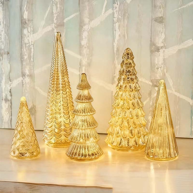 5-Piece Decorative Lighted Resin Trees Set🎄✨