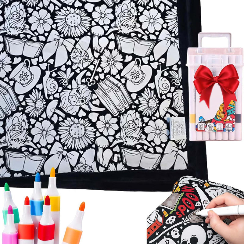 🎨✨DIY Coloring Blanket with Markers
