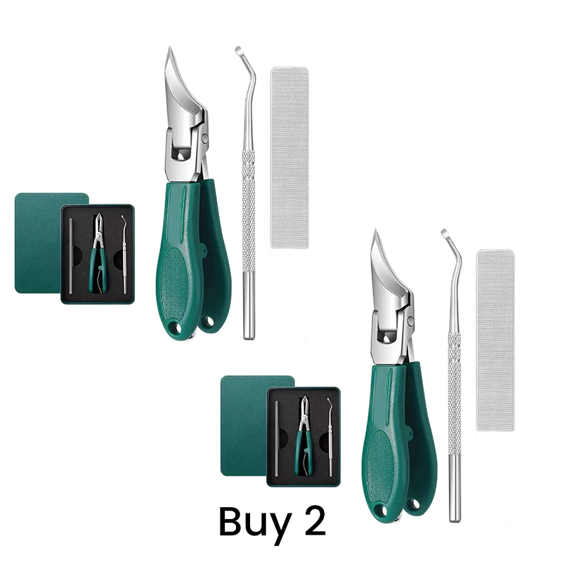 ✂️ 3-Piece Professional Toenail Clipper Set – Precision Curved Blades, Non-Slip Grip & Travel Case 🦶✨