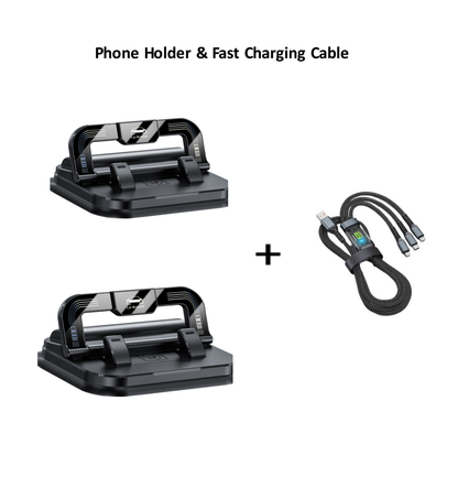 📱✨ 360° Rotating Foldable Phone Holder - Universal Compatibility with Anti-Slip Base for Desk, Car & Travel Use 🚗💻