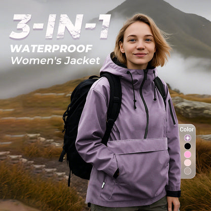 💦3-in-1 Waterproof Women's Jacket – Rain, Wind & Cold, All Covered
