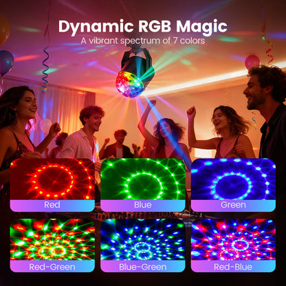 🎄 FESTIVE FEAST DEAL! 🔥Colorful Rotating Magic Disco Ball Light