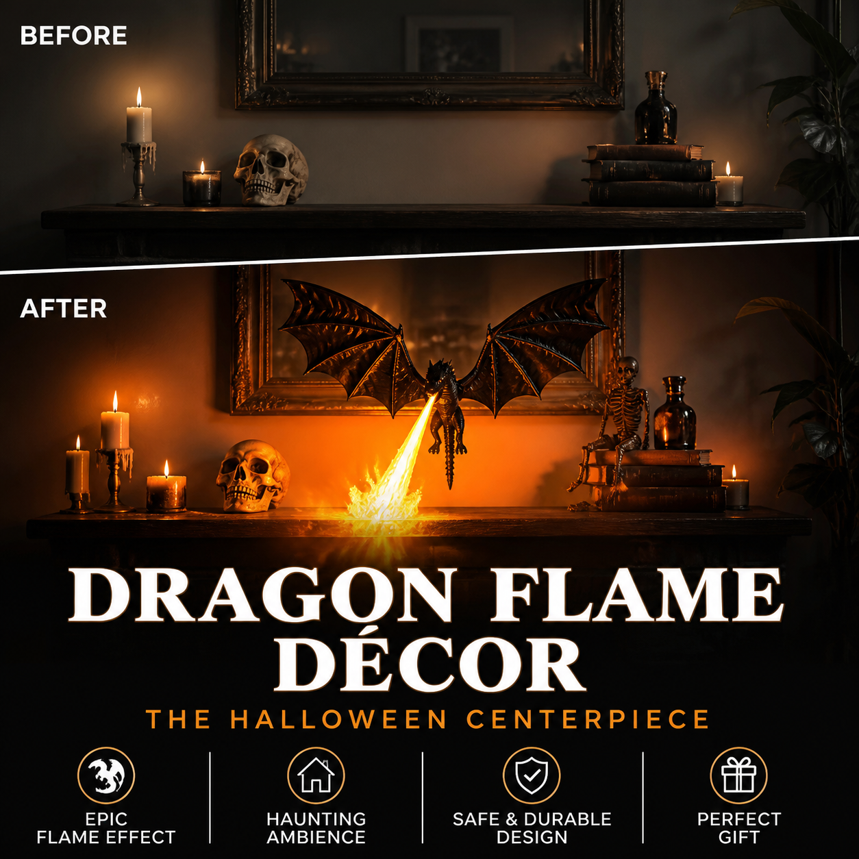 🐉🔥 Dragon Flame Decoration – Realistic Flame Effect, PLA Silk Thread – A Must-Have for Halloween Decor! Add 2+ Items for Discount 🎃🌙✨