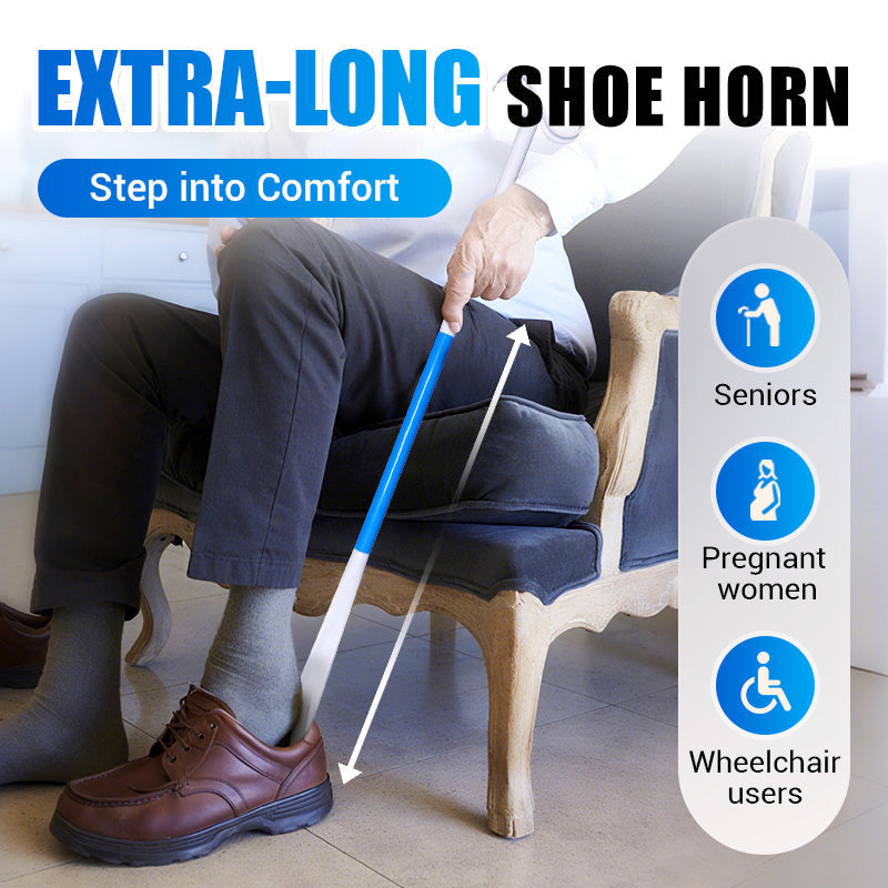 Adjustable Long Shoe Horn with Sock Remover for Seniors