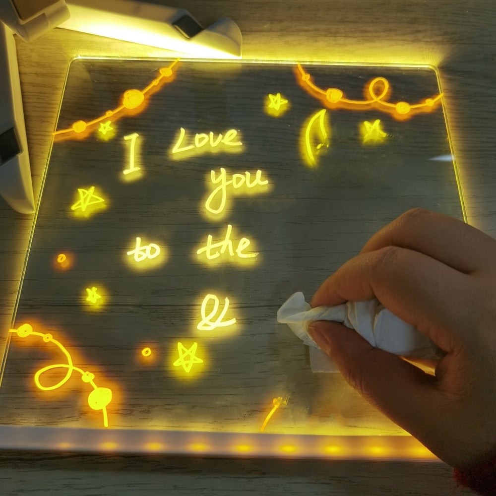 💞 Kids Luminous LED Acrylic Drawing Board