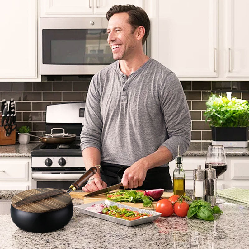 🍳Uncoated Thick Iron Pot