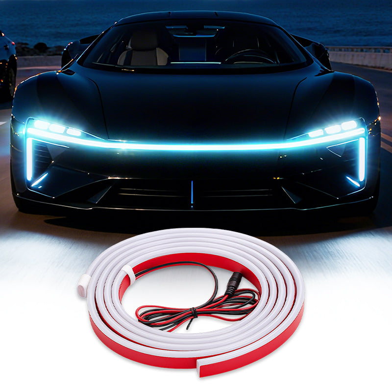 🔥【Dynamic Scan HoodBeam Kit】Light Up Your Hood With Hypnotic Smooth Scanning Effects! ✨🚗