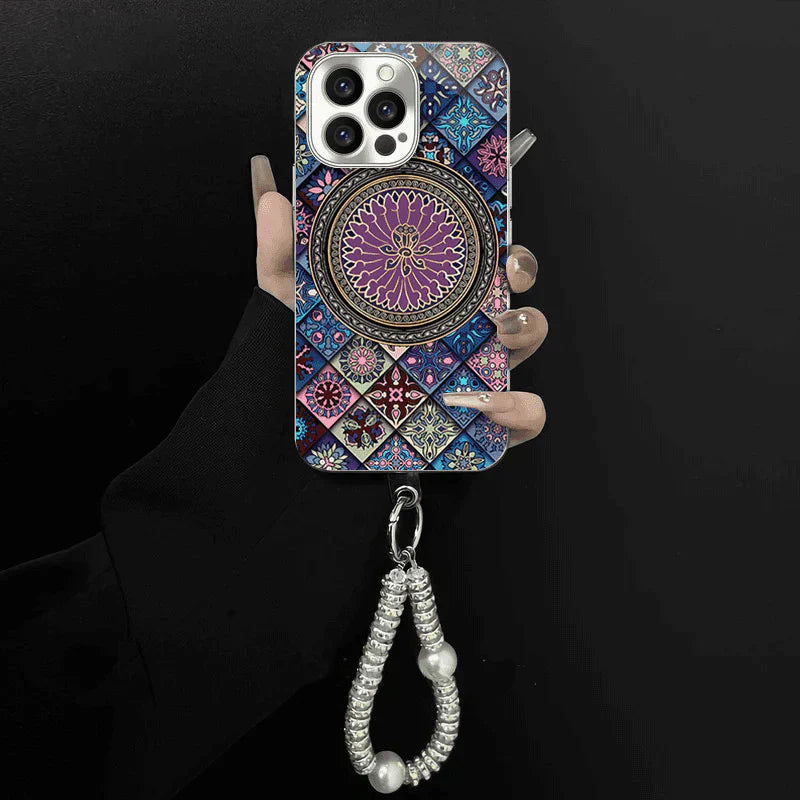 Colorful Lotus Flower Totem Case Kit for iPhone - Get a FREE Exquisite Diamond Bracelet!🔥