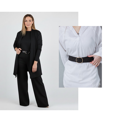 Elegant 3-piece Set Including Long Cardigan, Top And Pants💞