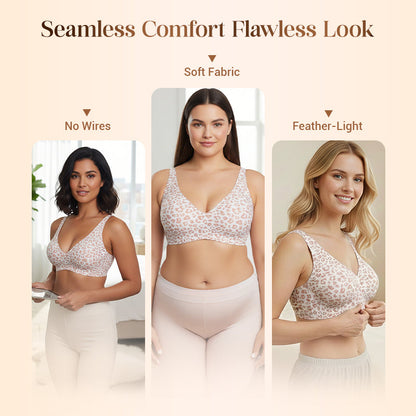 💖Womens Comfortable Wireless Bras Push Up Bralettes Seamless Tshirts Bras Deep V Everyday Bras
