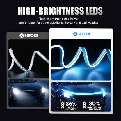 🔥【Dynamic Scan HoodBeam Kit】Light Up Your Hood With Hypnotic Smooth Scanning Effects! ✨🚗