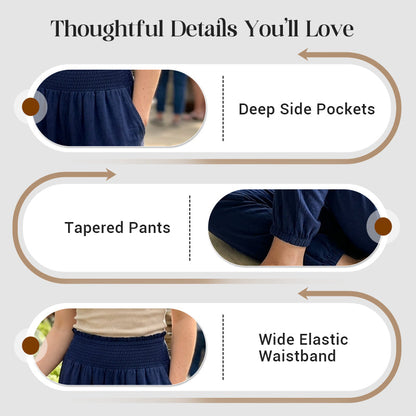 Women's Smocked High Waist Harem Pants 🌞Effortless Summer Style & Comfort✨