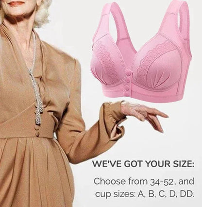 Front Button Breathable Skin-Friendly Cotton Bra