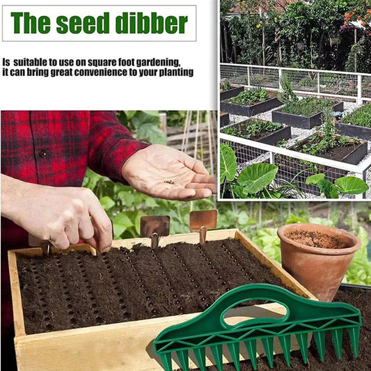 🌱 12-Hole Garden Seed Dibber – One-Press Planting, Precision Spacing – Lightweight, Weatherproof – 12x Faster Seeding! 🌻✨